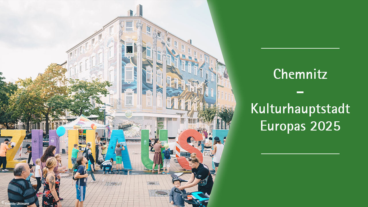 Das Chemnitzer Rathaus. Text: Chemnitz – Kulturhauptstadt Europas 2025