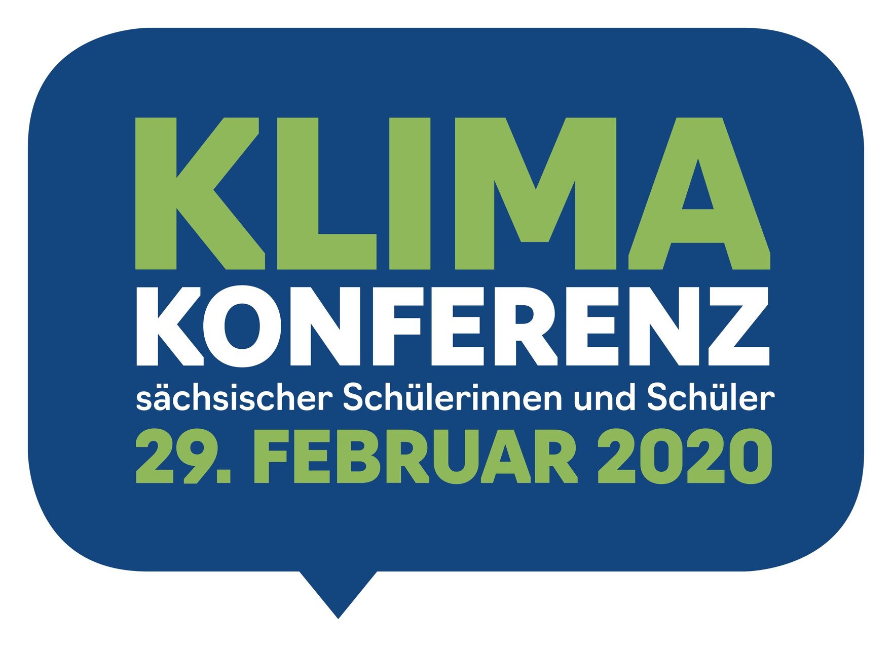 Ein Bildlogo mit der Aufschrift Klimakonferenz sächsischer Schülerinnen und Schüler